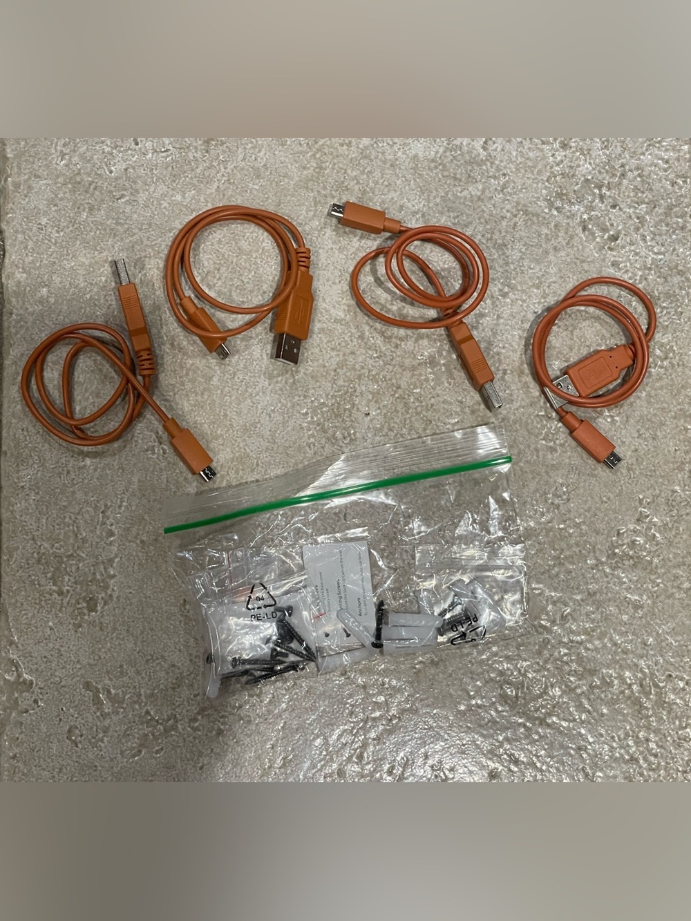 Ring Camera’s charging Orange USB to Micro-USB Cables